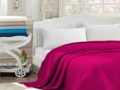 Κουβέρτα Πικέ Υπέρδιπλη Φούξια Βαμβακερή Hotel Line 350gsm Γαρύφαλλο 220x240 | Γαρύφαλλο - Λευκά Είδη
