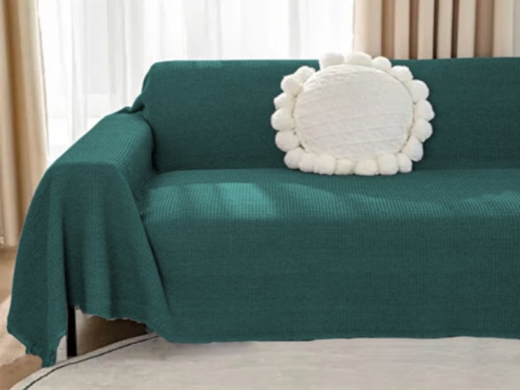 Σετ Ριχτάρια Καναπέ Σενίλ Κυπαρισσί Μονόχρωμα One Color Γαρύφαλλο 3 ΤΜΧ | Γαρύφαλλο - Λευκά Είδη