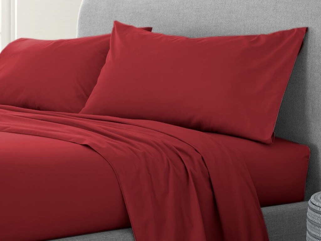 Σετ Σεντόνια Μπορντό 100% Βαμβακερά Reactive One Color Γαρύφαλλο | Γαρύφαλλο - Λευκά Είδη